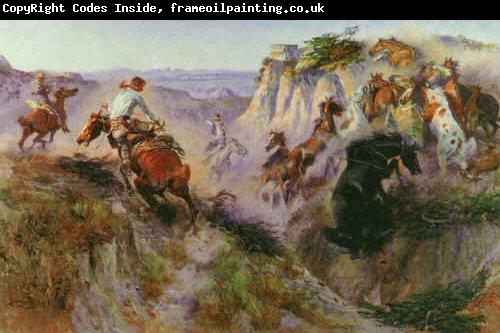 Charles M Russell The Wild Horse Hunters